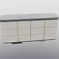 Elegant Luxury Marble Top Entry Side Cabinet With Gold Metal Accents And Ample Storage Drawers