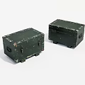 Two Vintage Green Wooden Boxes With Worn Surface And White Peeling Paint