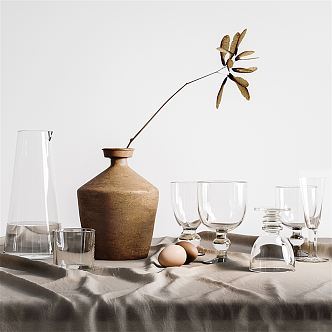 Modern Wine Glass Tableware Vase 3d model