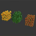 Fresh Yellow Pumpkins Green Peas and Red Strawberries Arranged in Cube Shaped