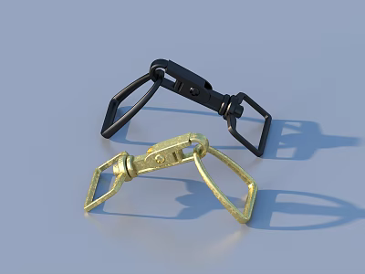 Durable Metal Buckles Black And Gold Functional Clasp Design For Secure Fastening 3d model
