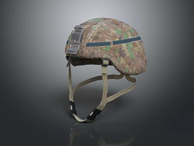 Camouflage Pattern Military Helmet With Adjustable Straps And Tactical Accessory Design 3d model