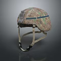 Camouflage Pattern Military Helmet With Adjustable Straps And Tactical Accessory Design 3d model