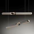 Modern Metal Hanging Chandeliers With Twisted Linear Design And Sleek Finish