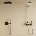 Modern Wall Mounted Shower System With Rainfall Head Handheld Spray And Control Panel 3d model