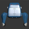 Detailed Futuristic Blue Robotic Creature With Mechanical Legs And Red Lights