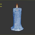Candle Lamp With White Dripping Wax And Lit Flame For Home Decoration