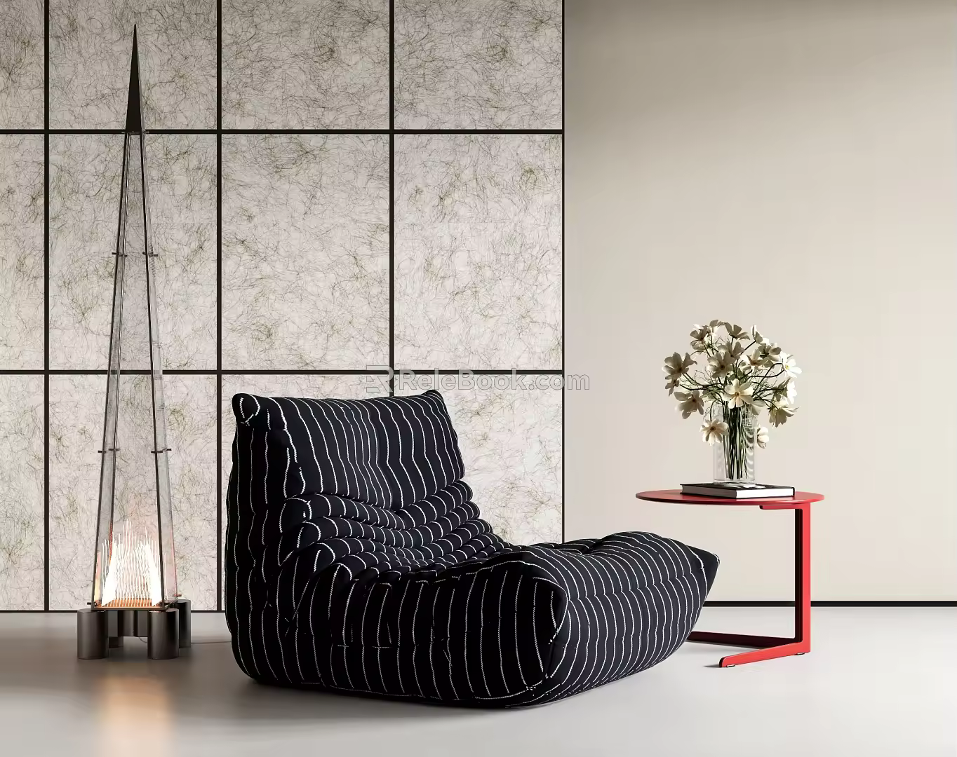 Modern Lazy Sofa Caterpillar Lazy Sofa Side Corner Dupont Paper Partition Floor Lamp 3d model