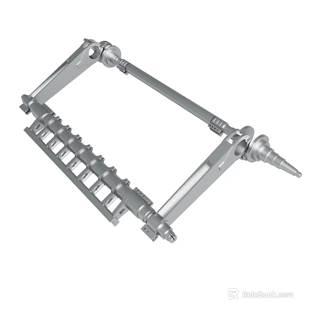 Metal Mechanical Component With Support Arm Connecting Structure And Holes Design 3d model 