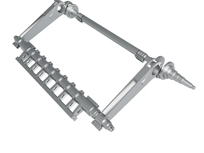 Metal Mechanical Component With Support Arm Connecting Structure And Holes Design 3d model