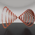 Red Spiral Decorative Ornament Set For Home Decor With Modern Artistic Layered Structure