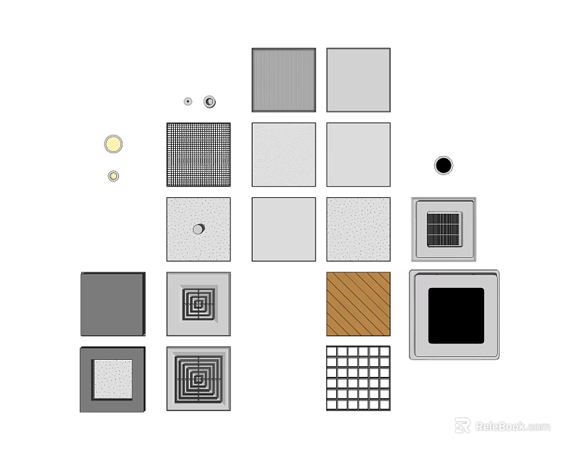 Diverse Air Conditioner Vent Designs With Grid Patterns And Modern Styles 3d model 