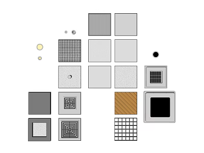 Diverse Air Conditioner Vent Designs With Grid Patterns And Modern Styles 3d model