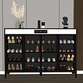 Modern Shoe Cabinet With Glass Doors For Organized Shoe Storage And Decorative Items On Top