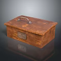 Vintage Rustic Wooden Storage Box With Metal Handle And Decorative Clasp
