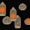 Rattan Pendant Lights With Various Shapes Woven Design For Modern Interior