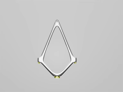 Silver Triangular Design Jewelry With Small Yellow Accents And Modern Style 3d model