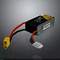 Rechargeable Lithium Battery With Black Casing Yellow Label And Red Black Wires