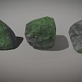 Natural Green Stone Specimens with Various Shapes Sizes Arranged in Row for Decoration
