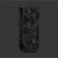 Camouflaged Six Wheeled Military Vehicle With Armored Design And Roof Antennas