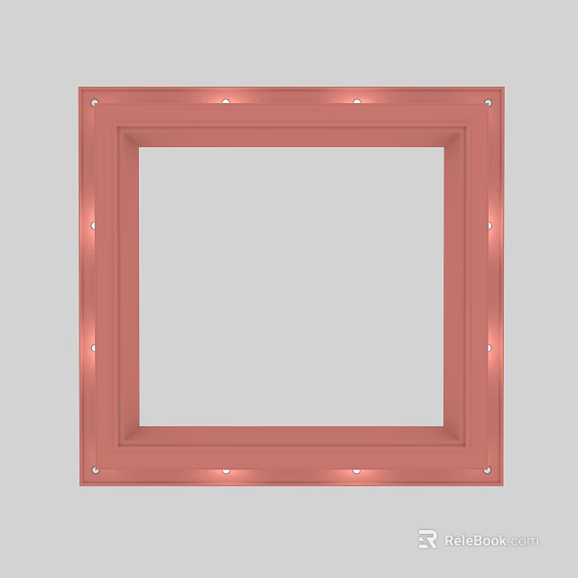 Modern Ceiling Design With Pink Frame And Small Lights Around Square Structure 3d model
