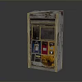 Vintage Rusted Vending Machine With Blue Red Yellow Panels Coin Slot And Selection Buttons