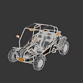 Yellow Frame Off Road Car With Black Seats And Large Tires