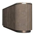 Modern TV Stand With Wooden Striped Design And Marble Top Storage Cabinet