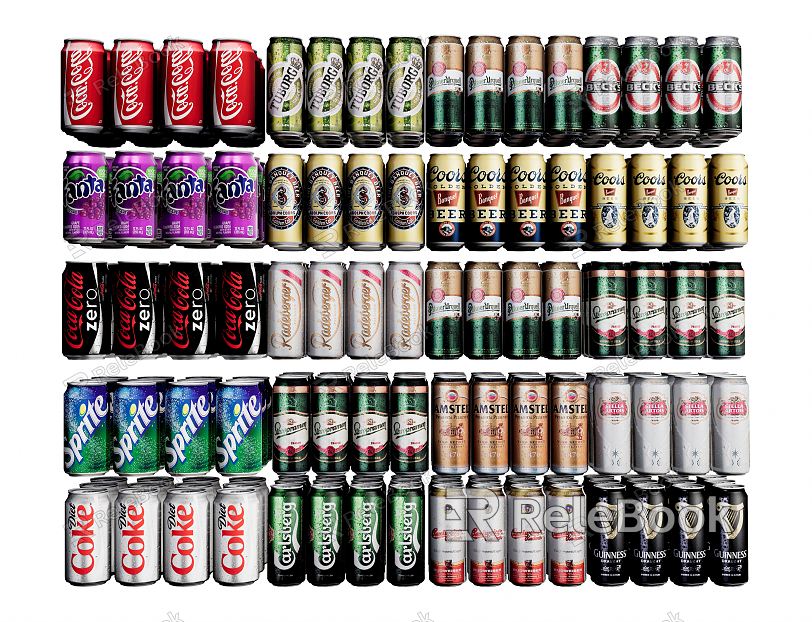 Modern Beverage Food Beverage Filling Beer Coke Soda model