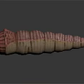 Pink Brown Segmented Prehistoric Creature Model With Radiant Head And Textured Body