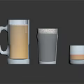 Assorted Beer Glasses With Golden Dark Brown Orange Drinks and Foam on Reflective Dark Surface