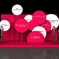 Red Themed Photo Check in Spot With Circular Elements White Text and Logo 3d model