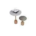 Modern Minimalist Side Tables With Marble Tabletop And Copper Gold Bell Shaped Base 3d model