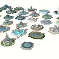 Fountain Design Collection Featuring Various Styles And Decorative Water Elements 3d model