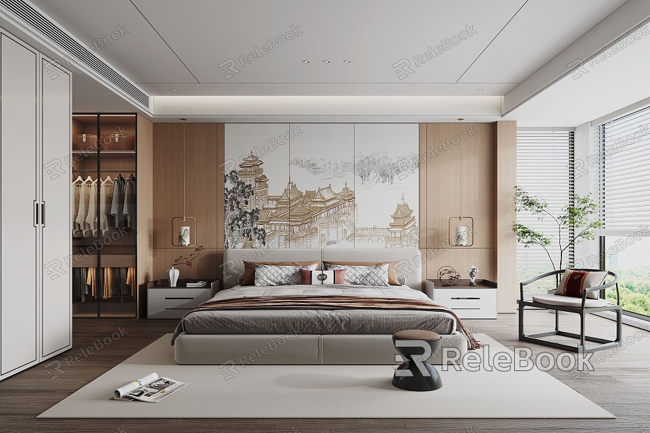 New Chinese bedroom model