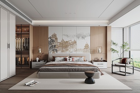 New Chinese bedroom 3d model