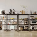 Metal Kitchen Shelving Unit with Multi Tier Design for Organizing Appliances Cookware And Fruits