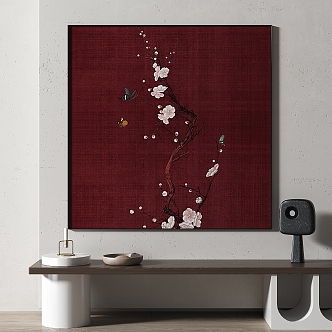 New Chinese Plant Painting Middle Ancient Simple Decorative Painting 3d model