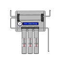 Commercial Kitchen Wall Mounted Water Purifier With Dual Filters And Pressure Gauge