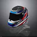 Colorful Racing Helmet With Carbon Fiber Texture And Transparent Front Visor