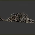 Rustic Wood and Stone Mixed Pile with Branches Logs and Stone Pieces