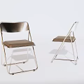 Modern Dining Chairs With Metal Frame Leather Seat And Foldable Design