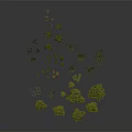 Diverse Plants Including Palm Trees Pine Trees Shrubs and Green Foliage on Black Background