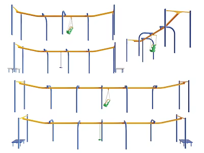 Outdoor Playground Equipment With Climbing Frames Swings And Play Structures For Kids 3d model
