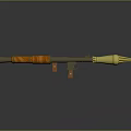 Rocket Launcher With Orange Grip Metal Tube And Yellow White Tip Design