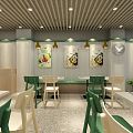 Green Light Food Restaurant Modern Restaurant 3d model