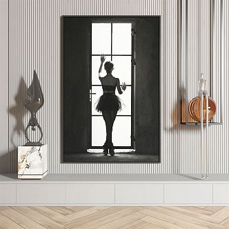 modern figure painting abstract decorative painting 3d model