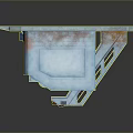 Industrial Mechanical Structure With Metal Casing Yellow Warning Stripes Red Door And Internal Gears