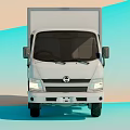 White Commercial Utility Van With Enclosed Cargo Box And Cab For Delivery Transport