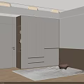 Modern Minimalist Wardrobe Interior Design With White Panels Drawers And Open Shelves